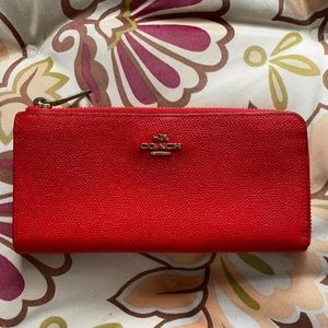 Coach red long wallet